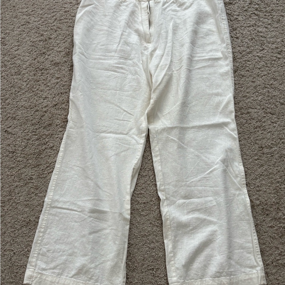 White Linen Wide-Leg Pants by Philosophy